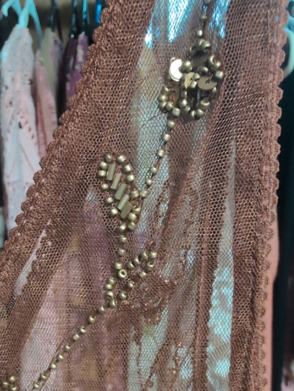 Rachel Zoe Brown Beaded Mesh Camisole NWT - Picture 5 of 5